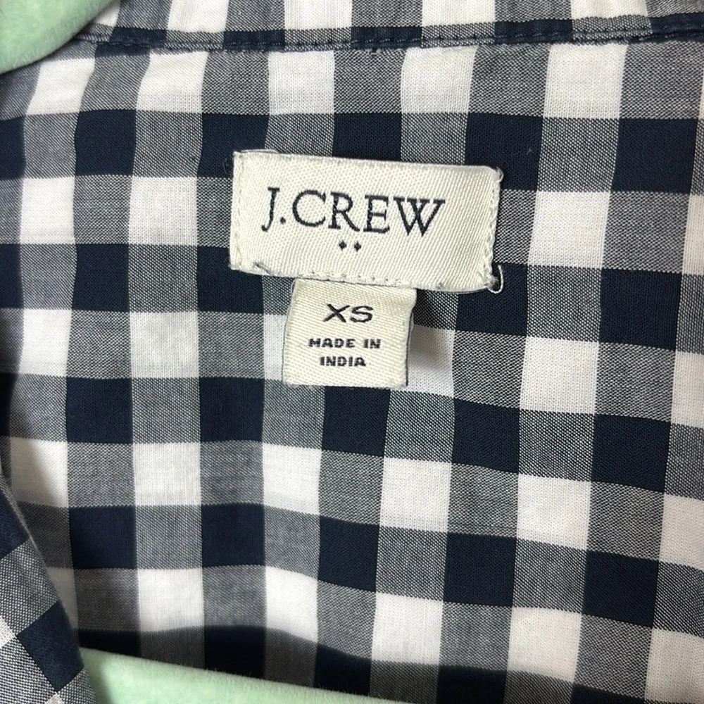 J. Crew Button Down in Gingham Check Navy Blue White size XS